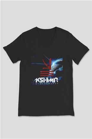 KSHMR Siyah Unisex V Yaka Tişört
