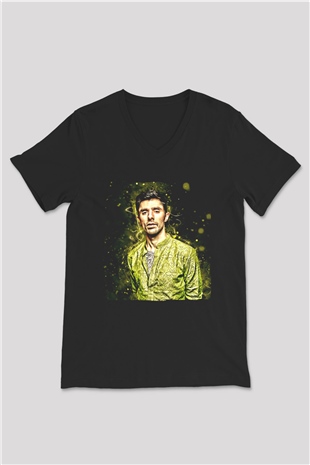 KSHMR Siyah Unisex V Yaka Tişört