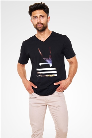 KSHMR Siyah Unisex V Yaka Tişört