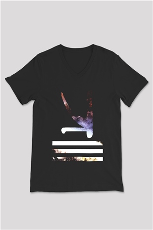KSHMR Siyah Unisex V Yaka Tişört