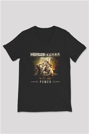 KSHMR Siyah Unisex V Yaka Tişört
