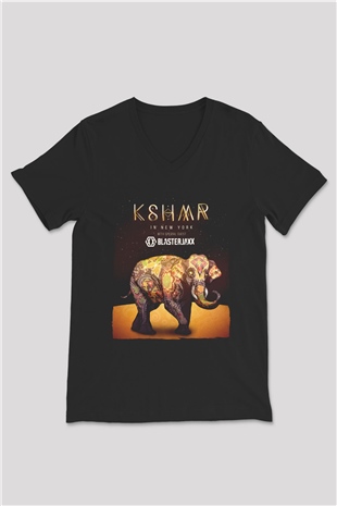 KSHMR Siyah Unisex V Yaka Tişört