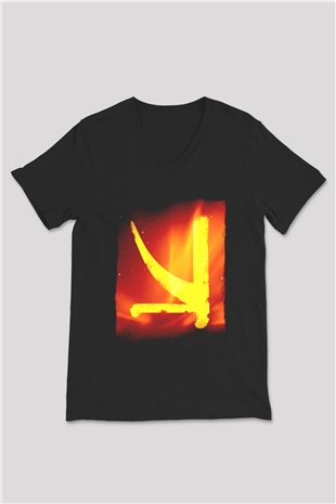 KSHMR Siyah Unisex V Yaka Tişört