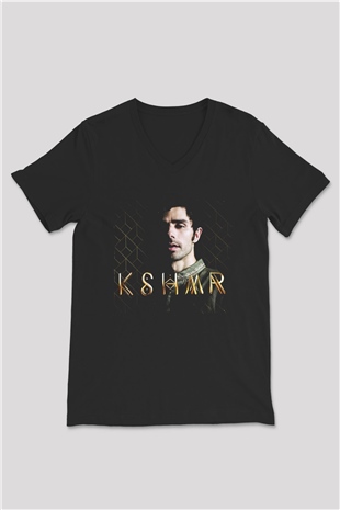 KSHMR Siyah Unisex V Yaka Tişört