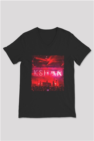 KSHMR Siyah Unisex V Yaka Tişört
