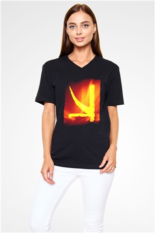 KSHMR Siyah Unisex V Yaka Tişört