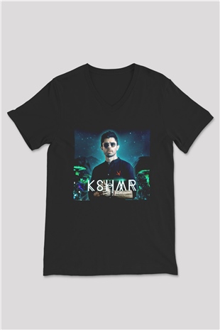 KSHMR Siyah Unisex V Yaka Tişört
