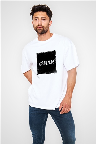 KSHMRBaskılı Beyaz Oversize Tişört