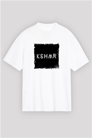KSHMRBaskılı Beyaz Oversize Tişört