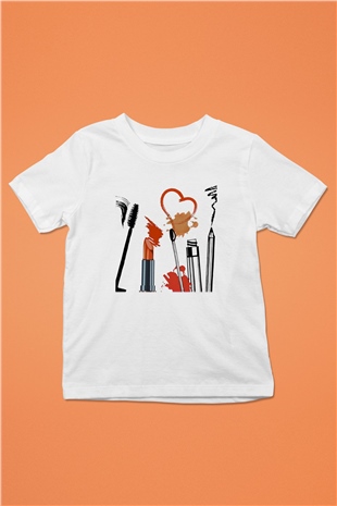 Kuaför Baskılı Beyaz Unisex Çocuk Tişört