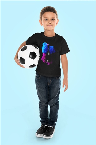 Kuaför Baskılı Siyah Unisex Çocuk Tişört