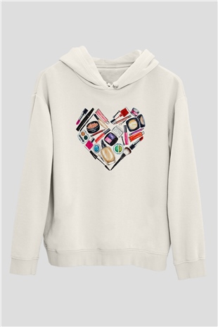 Kuaför Beyaz Unisex Kapşonlu Sweatshirt