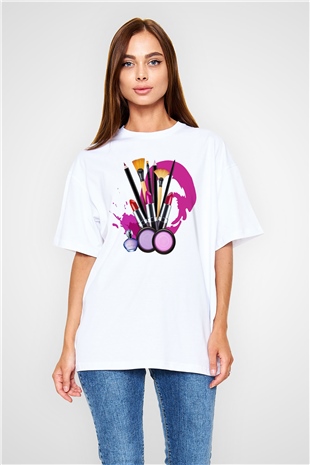 Kuaför Beyaz Unisex Oversize Tişört T-Shirt
