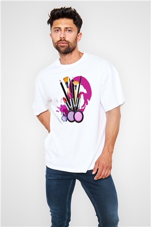 Kuaför Beyaz Unisex Oversize Tişört T-Shirt