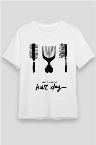 Kuaför Beyaz Unisex Tişört T-Shirt - TişörtFabrikası