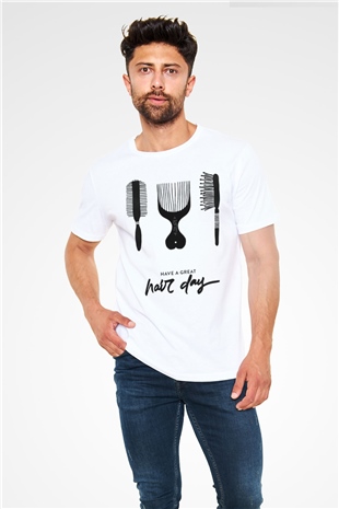 Kuaför Beyaz Unisex Tişört T-Shirt - TişörtFabrikası