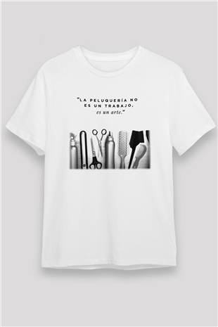Kuaför Beyaz Unisex Tişört T-Shirt - TişörtFabrikası