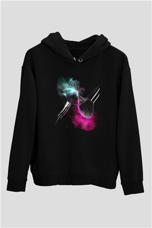 Kuaför Siyah Unisex Kapşonlu Sweatshirt