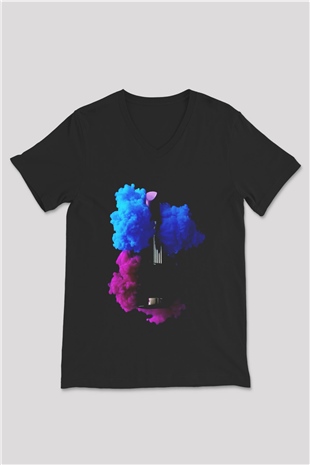 Kuaför Siyah Unisex V Yaka Tişört T-Shirt