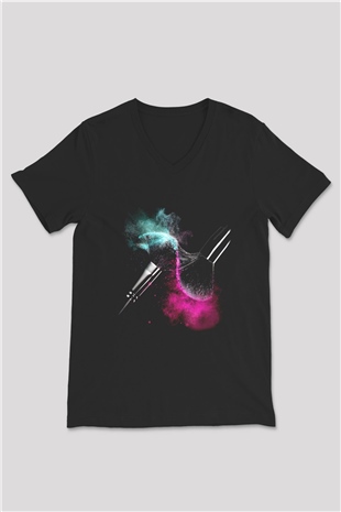 Kuaför Siyah Unisex V Yaka Tişört T-Shirt