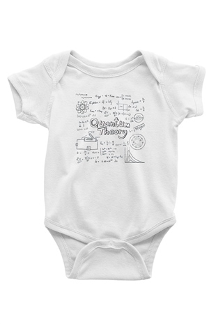 Kuantum Teorisi Enerji Formülleri Baskılı Unisex Beyaz Bebek Body - Zıbın