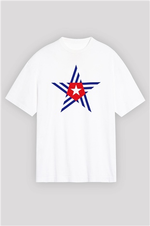 Küba Beyaz Unisex Oversize Tişört T-Shirt
