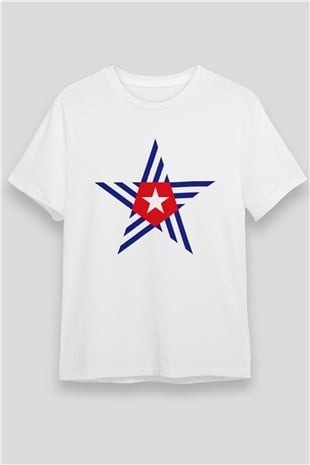 Küba Beyaz Unisex Tişört T-Shirt - TişörtFabrikası