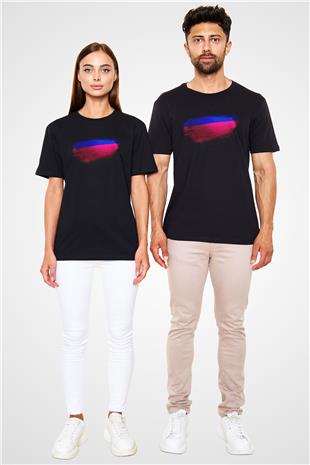 Kuban Halk Cumhuriyeti Bayrağı Baskılı Unisex Siyah Tişört