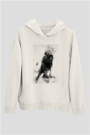 Kükreyen AslanBeyaz  Unisex Hoodie