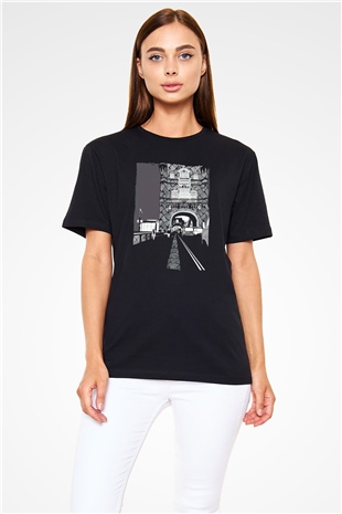 Kule Köprüsü Siyah Unisex Tişört T-Shirt - TişörtFabrikası