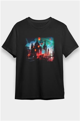 Kule Köprüsü Siyah Unisex Tişört T-Shirt - TişörtFabrikası