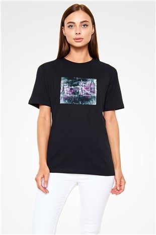 Kule Köprüsü Siyah Unisex Tişört T-Shirt - TişörtFabrikası