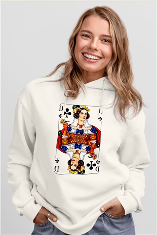 Kumarbaz Beyaz Unisex Hoodie