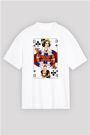 Kumarbaz Beyaz Unisex Oversize Tişört T-Shirt