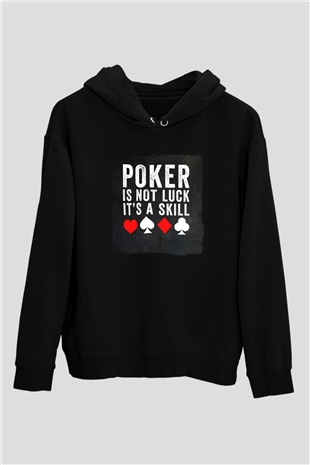 Kumarbaz Siyah Unisex Kapüşonlu Sweatshirt
