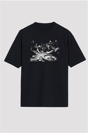 Kumarbaz Siyah Unisex Oversize Tişört T-Shirt