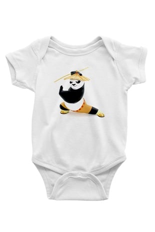 Kung Fu Beyaz Bebek Body - Zıbın