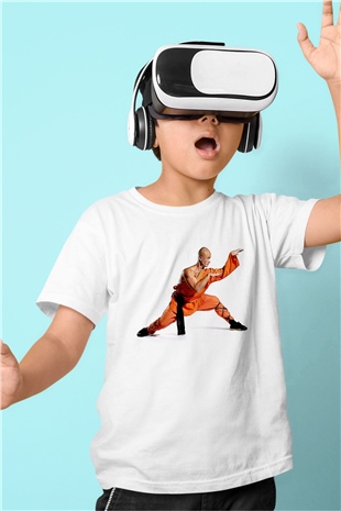 Kung Fu Beyaz Unisex Çocuk Tişört