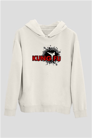 Kung Fu Beyaz Unisex Hoodie