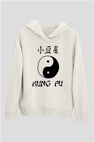 Kung Fu Beyaz Unisex Hoodie