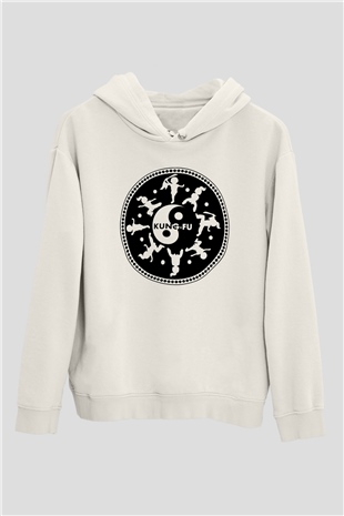 Kung Fu Beyaz Unisex Hoodie