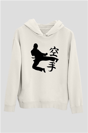 Kung Fu Beyaz Unisex Hoodie