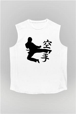 Kung Fu Beyaz Unisex Kolsuz Tişört