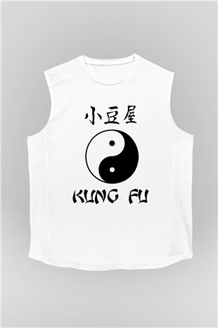 Kung Fu Beyaz Unisex Kolsuz Tişört