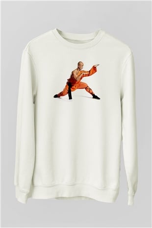 Kung Fu Beyaz Unisex Sweatshirt