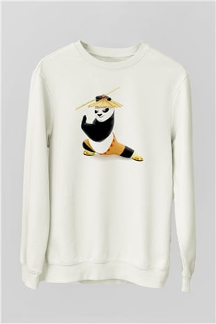 Kung Fu Beyaz Unisex Sweatshirt