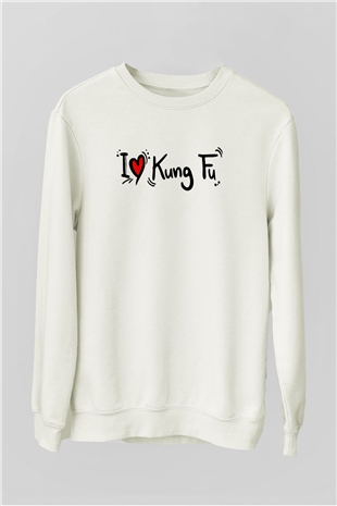 Kung Fu Beyaz Unisex Sweatshirt
