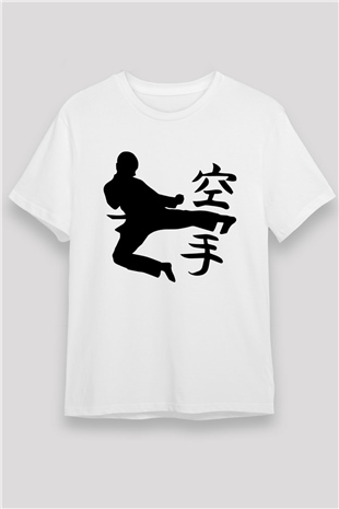 Kung Fu Beyaz Unisex Tişört T-Shirt - TişörtFabrikası