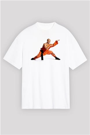 Kung Fu Beyaz Oversize Tişört Oversize T-shirt - TişörtFabrikası