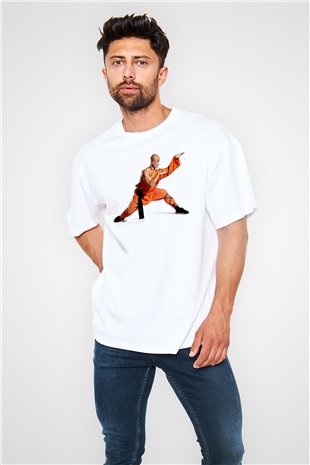 Kung Fu Beyaz Oversize Tişört Oversize T-shirt - TişörtFabrikası
